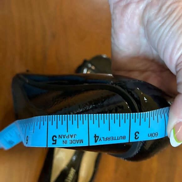 Naturalizer N5 Comfort women's wedge peep toe Hidi black patent shoes size 8.5 M - Picture 9 of 9